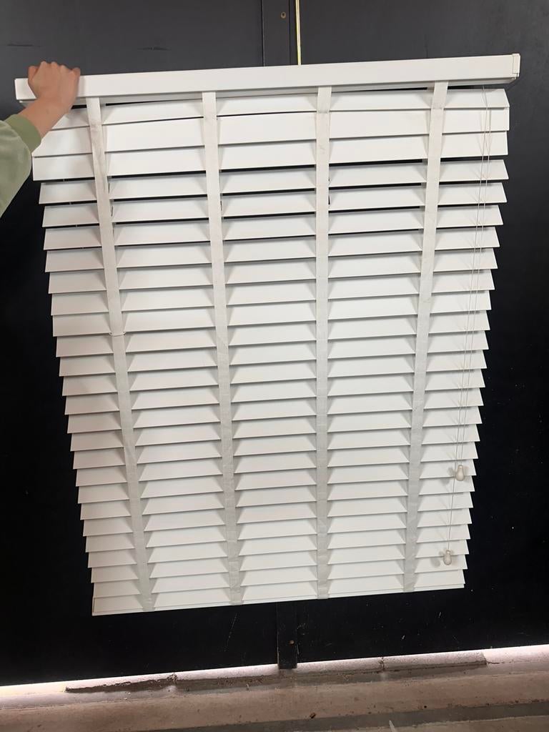 Mooie witte houten jaloezie, Gebruikt, Wit, 100 tot 150 cm, 50 tot 100 cm
