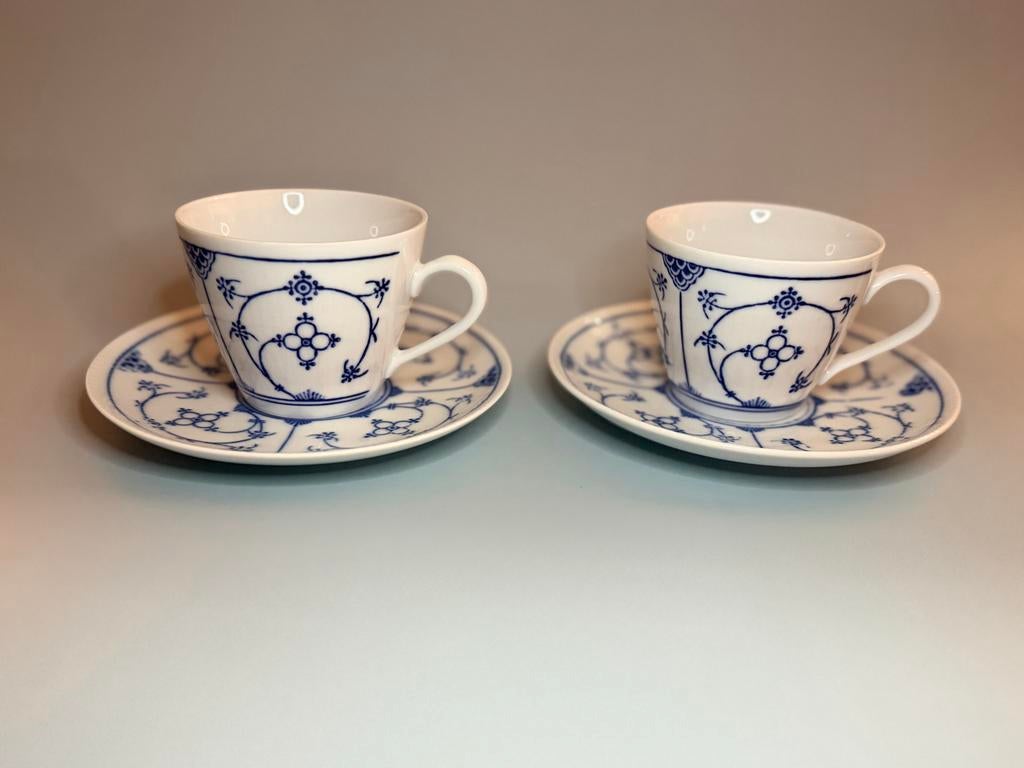 2x Kahla 'Blaue Sax' kop en schotel, DDR vintage servies, Ophalen of Verzenden