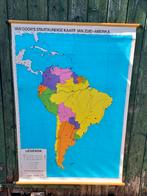 Schoolkaart, staatkundige kaart van Zuid-Amerika., Ophalen of Verzenden, Aardrijkskunde