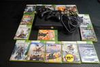 xbox 360 met games en 2 zwarte controllers, Spelcomputers en Games, Met 2 controllers, Ophalen of Verzenden, 250 GB, Gebruikt