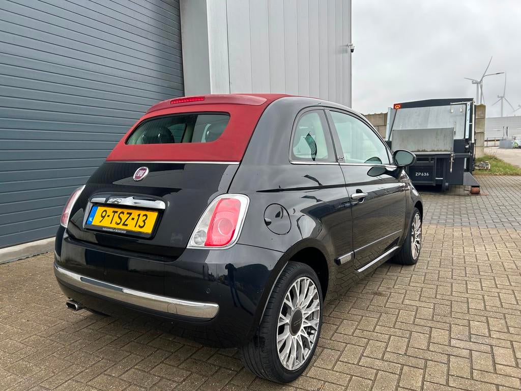 Fiat 500 C 0.9 TwinAir Lounge AIRCO NAVI PDC LEDER 1EIG, 86 pk, Gebruikt, Cabriolet, Zwart