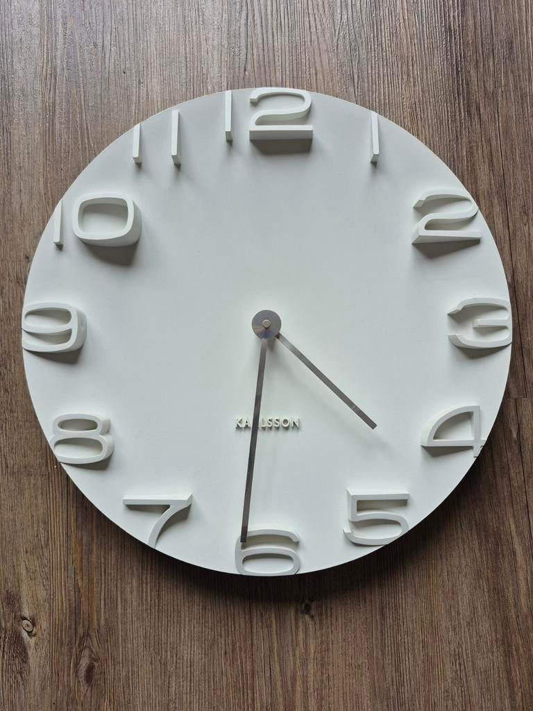 Witte Karlsson klok - Gebruikt, perfect werkend, Ophalen, Gebruikt, Analoog, Wandklok