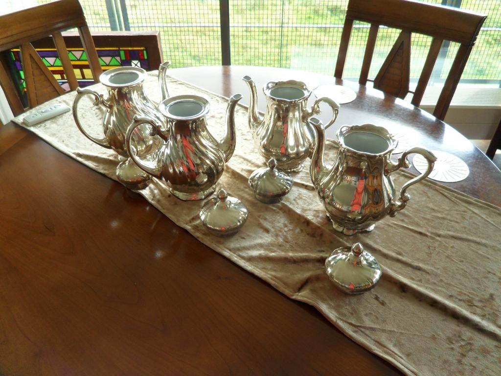 VERZILVERDE KANNEN-KOFFIEKANNEN, Antiek en Kunst, Antiek | Goud en Zilver, Ophalen of Verzenden