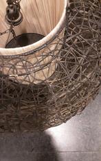 Rotan hanglamp, Huis en Inrichting, Ophalen of Verzenden, Zo goed als nieuw, Stof, Minder dan 50 cm