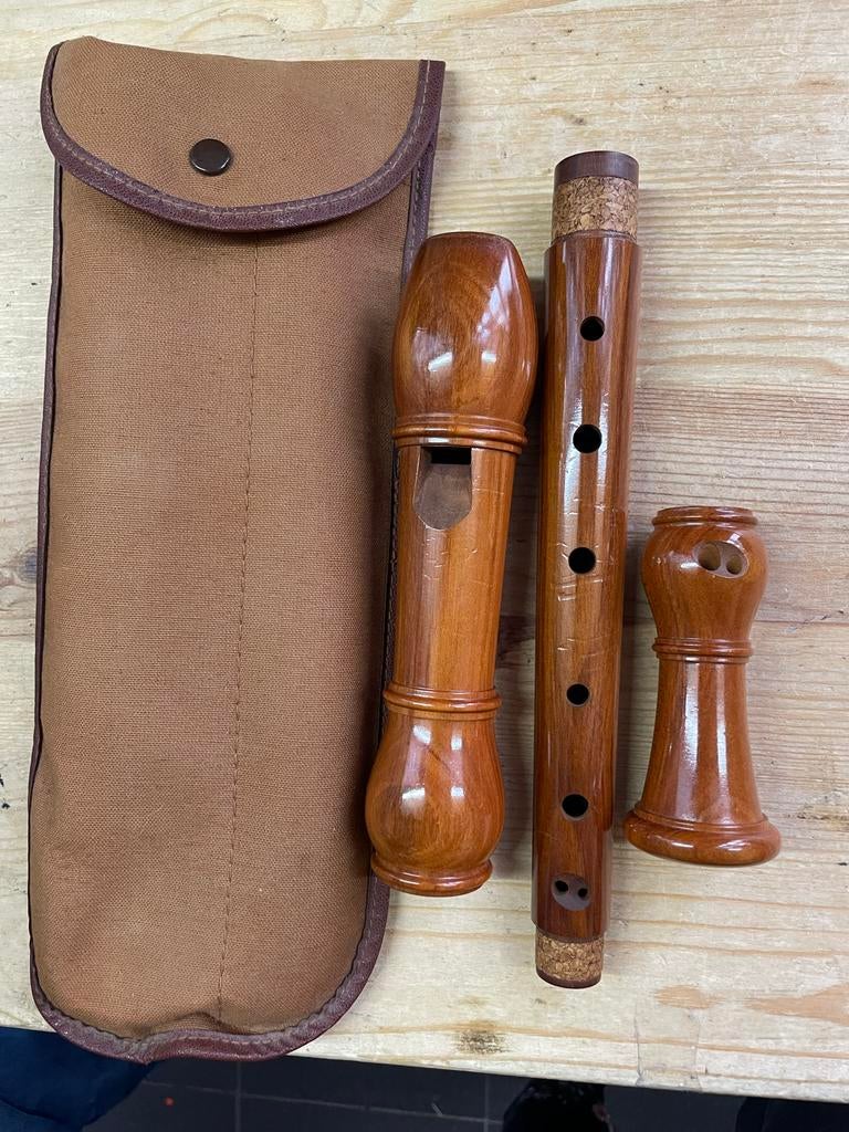 Houten blokfluit met hoes - Zo goed als nieuw (wd-30), Overige typen, Ophalen of Verzenden, Zo goed als nieuw, Nvt