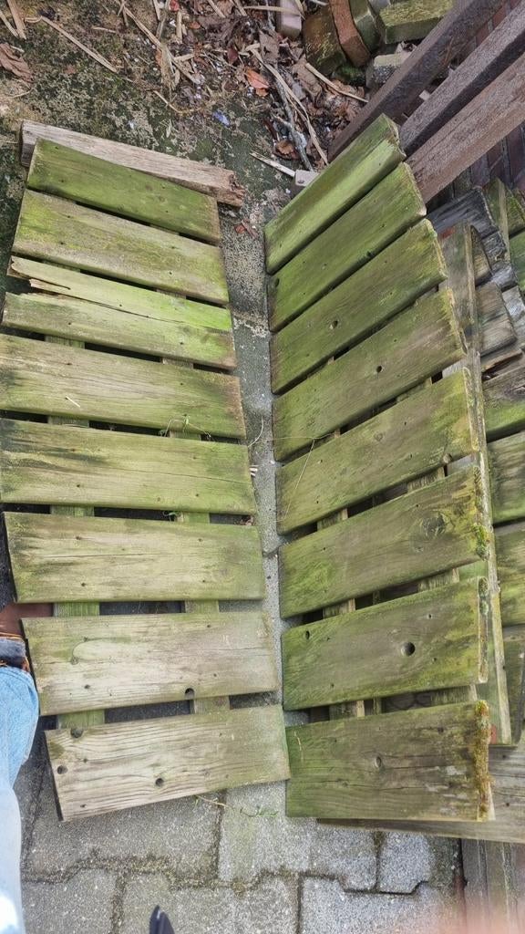 Gratis! Houten hekwerk  (± 6 meter), Tuin en Terras, Tuinhekken en Hekwerk, Ophalen, Gebruikt, Hout, Tuinhek