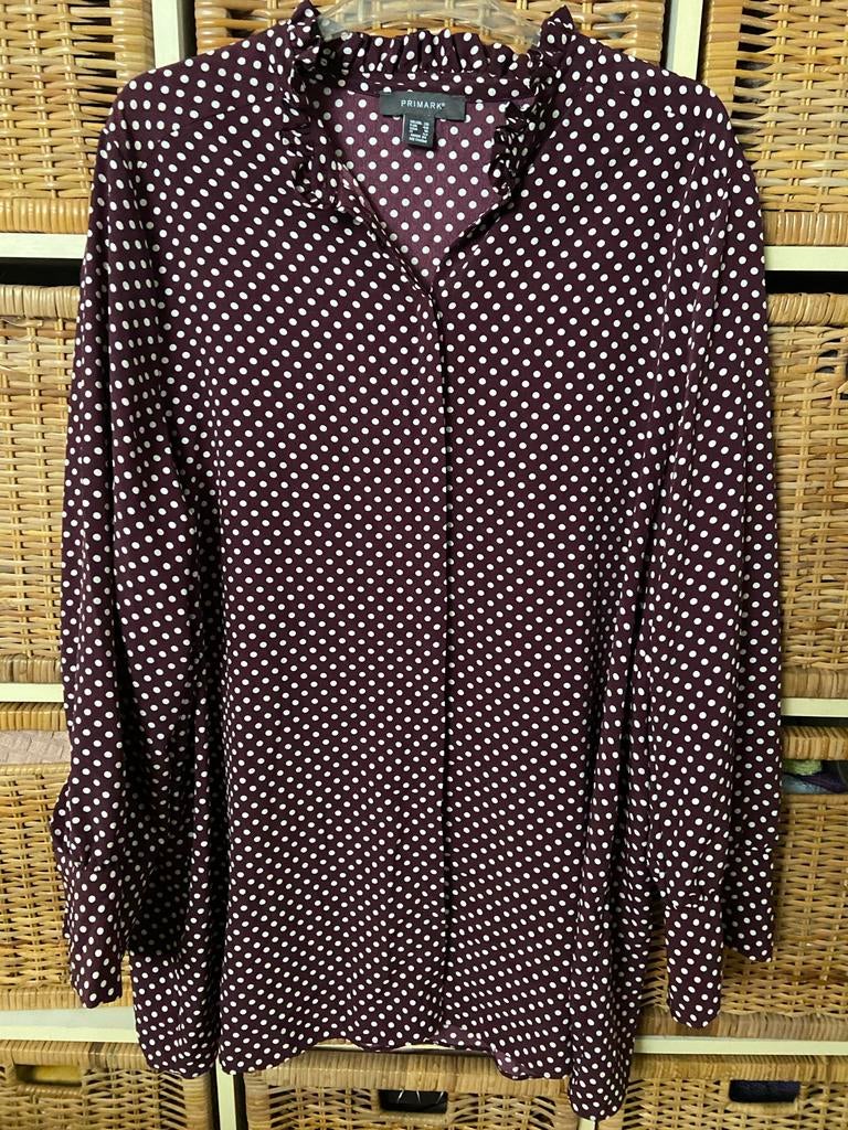 Primark blouse met stippen, maat 48, Ophalen of Verzenden, Zo goed als nieuw, Maat 46/48 (XL) of groter, Overige kleuren