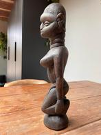 Baule Afrikaans houten beeld - Knielende vrouw, Ophalen of Verzenden