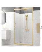 Douche Schuifdeur 120x200CM Goud 6mm Glas (Lichte Schade), Doe-het-zelf en Verbouw, Sanitair, Ophalen of Verzenden, Nieuw, Glas
