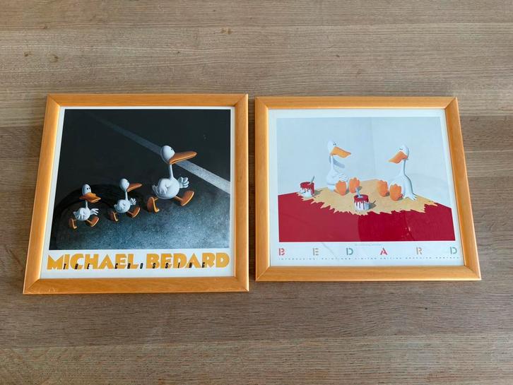 2 vintage Michael Bedard pop-art stijl lithografieën, Antiek en Kunst, Kunst | Litho's en Zeefdrukken, Ophalen of Verzenden