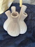 Unieke Knoflookvaas - Decoratieve Bloemenhouder, Wit, Aardewerk of Porselein, Ophalen of Verzenden, Zo goed als nieuw