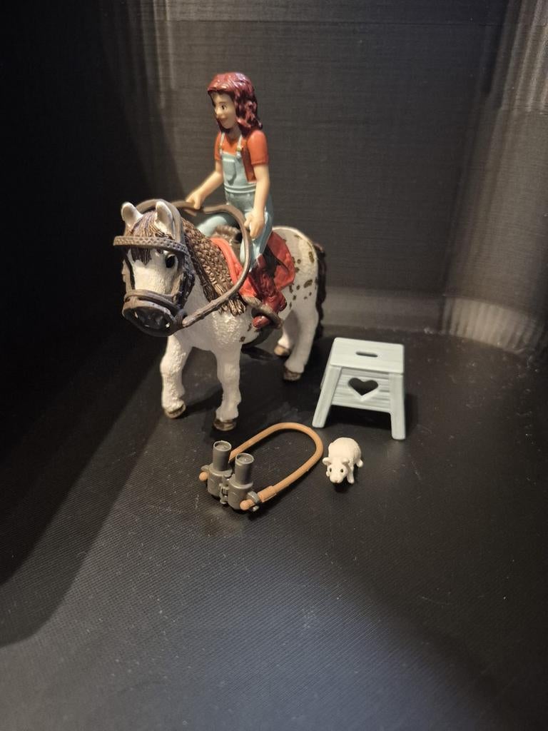 Schleich paard met ruiter en accessoires, Ophalen of Verzenden, Gebruikt, Jongen of Meisje