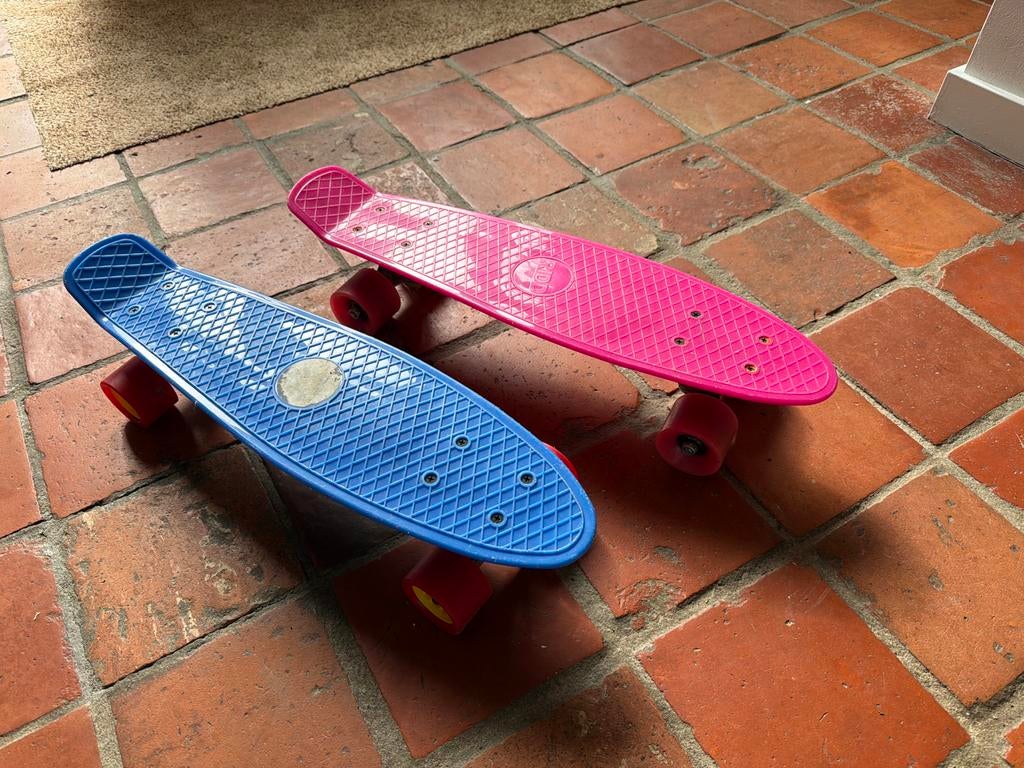 Pennyboards - Blauw en Roze Skateboard Set, Sport en Fitness, Skateboarden, Ophalen of Verzenden, Gebruikt, Skateboard