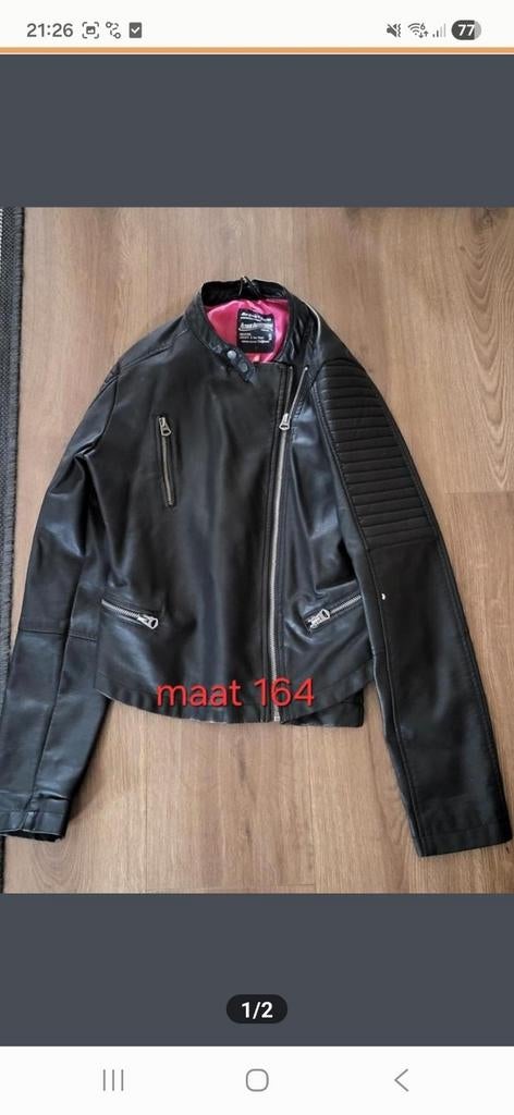 Leren jas maat 164 €7,50, Kinderen en Baby's, Kinderkleding | Maat 164, Ophalen of Verzenden, Meisje, Jas
