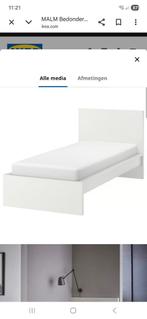 Ikea malm 1 persoons bed Inclusief lattenbodem, Ophalen, 90 cm, Eenpersoons, Wit