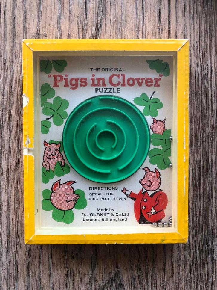 Het originele "Pigs in Clover"-puzzelspel, Hobby en Vrije tijd, Gezelschapsspellen | Overige, Gebruikt, Een of twee spelers, Ophalen of Verzenden