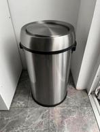 Prullenbak- 60L Roestvrijstaal RVS, Ophalen, 50 tot 75 cm, 40 liter of meer, Zo goed als nieuw