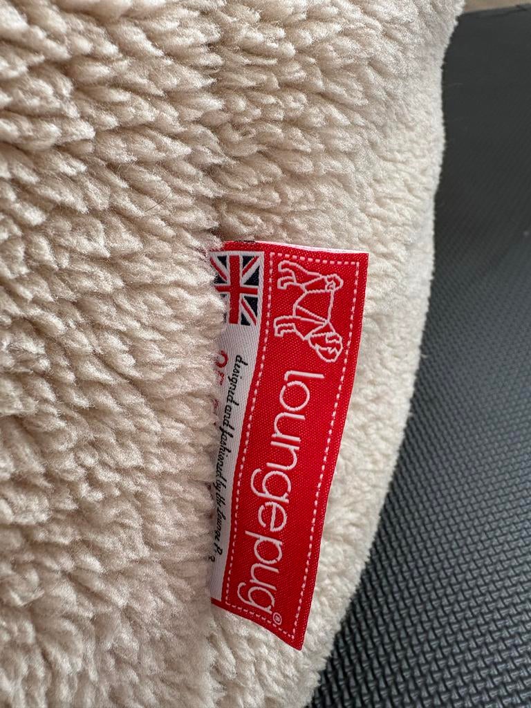 Lounge Pug zitzak teddy (kinderen), Huis en Inrichting, Ophalen, Zo goed als nieuw, Beige, Zitzak