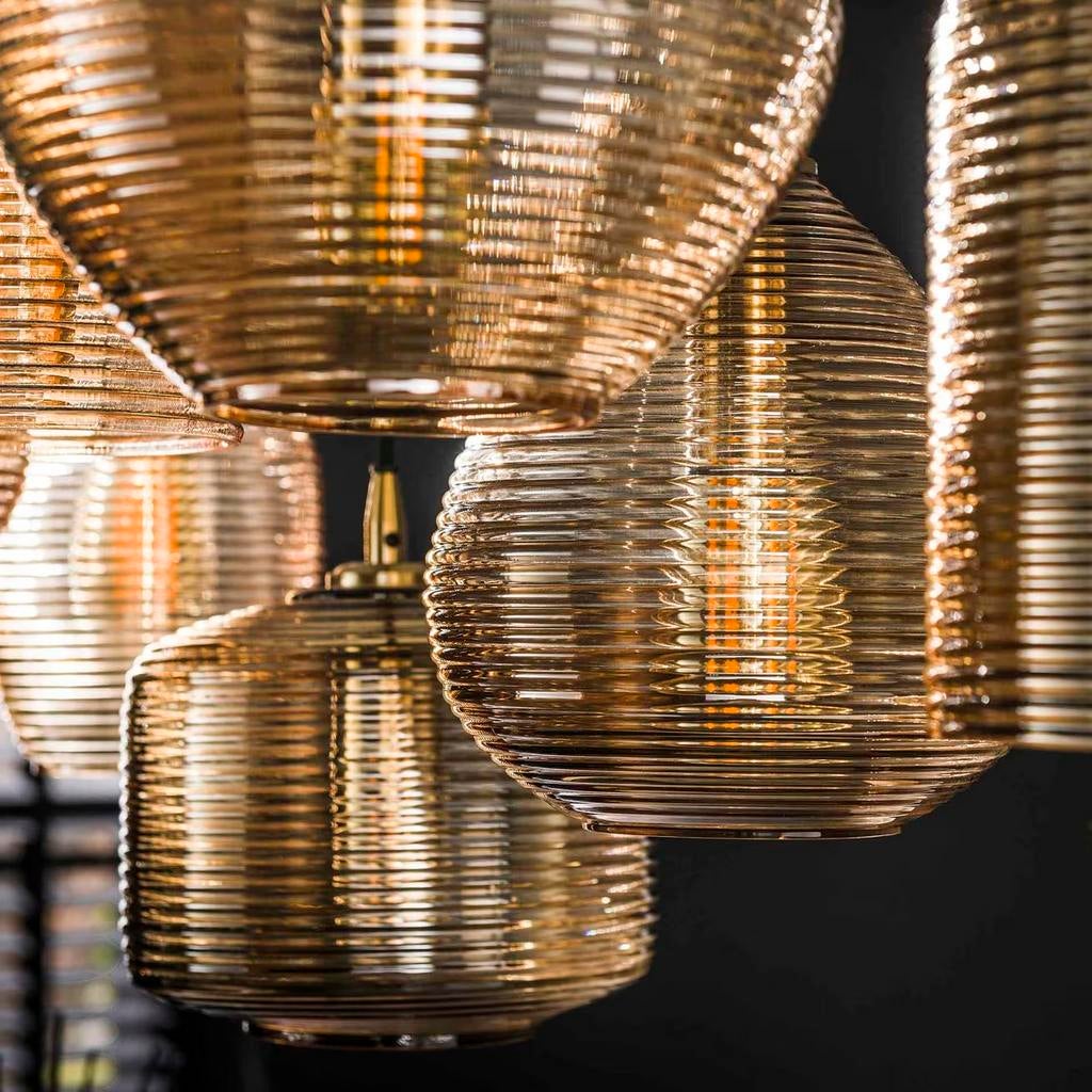 Hanglamp Kirin Glas, 4+3-lamps van Lifestylefurn, Ophalen, ., Nieuw, Glas