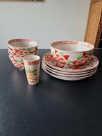 Vintage Chinees servies met bloemmotief - 10-delig, Ophalen of Verzenden