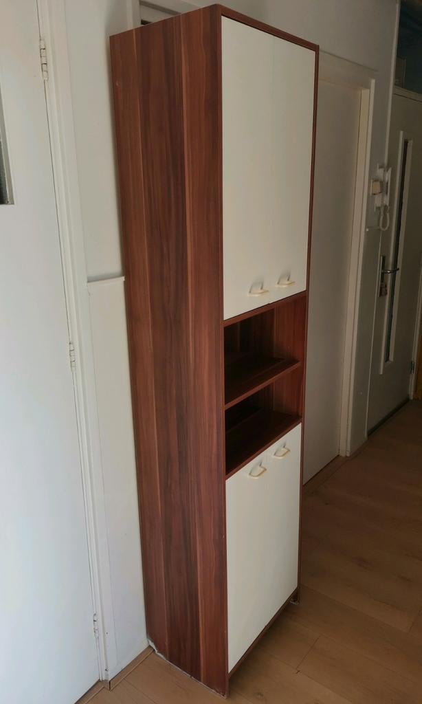 Houtlook kast, smalle hoge kast, Ophalen, (Half)hoge kast, Gebruikt, 50 tot 100 cm