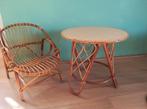 Vintage rotan setje van kindertafel en -stoel., Ophalen, Zo goed als nieuw, Tafel(s) en Stoel(en)