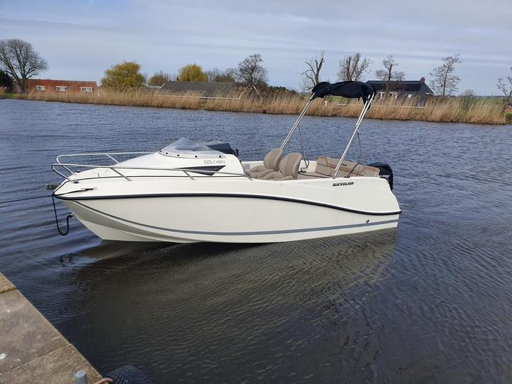 QUICKSILVER 505 CABIN 60pk fourstroke trailer VAARKLAAR!!, Watersport en Boten, Motorboten en Motorjachten, Zo goed als nieuw