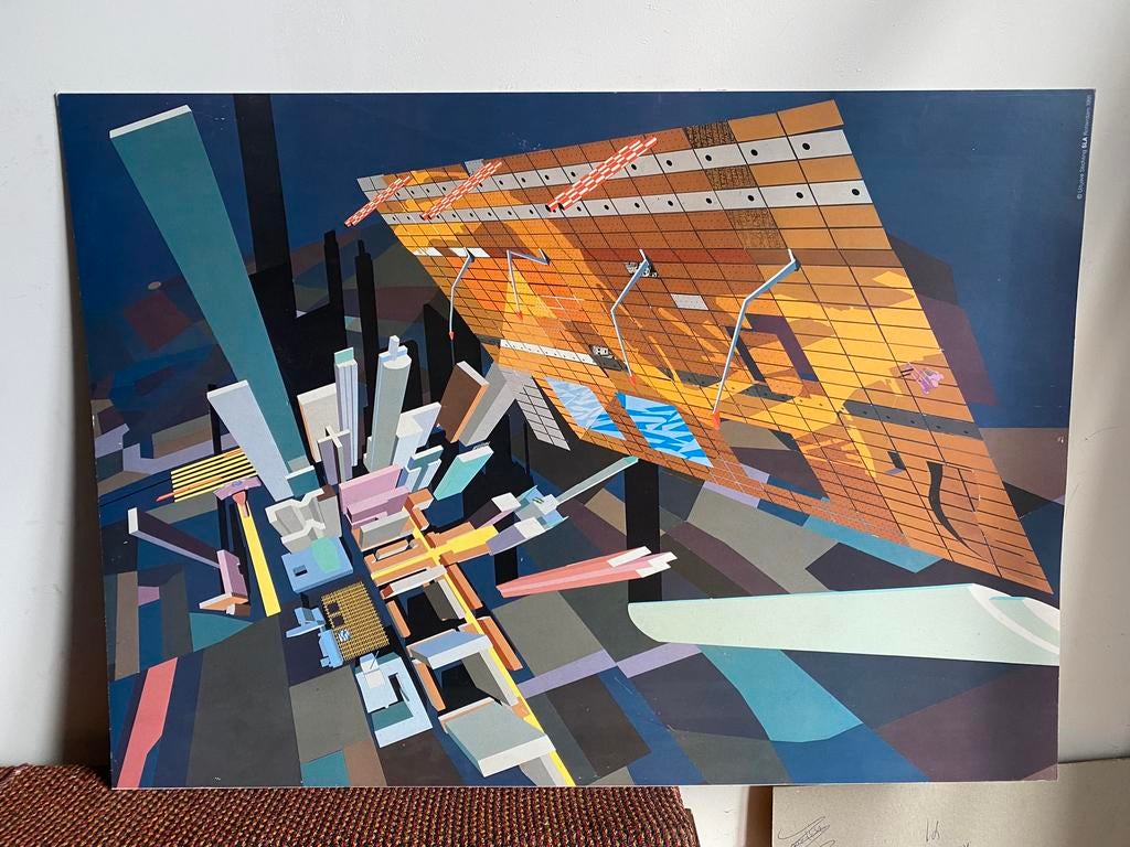 Futuristische poster, Ophalen of Verzenden, Zo goed als nieuw, A1 t/m A3