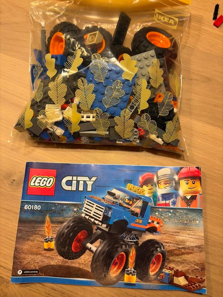 Lego City 60180 Monster Truck compleet (ander shirtje), Lego, Ophalen of Verzenden, Complete set, Inclusief instructies