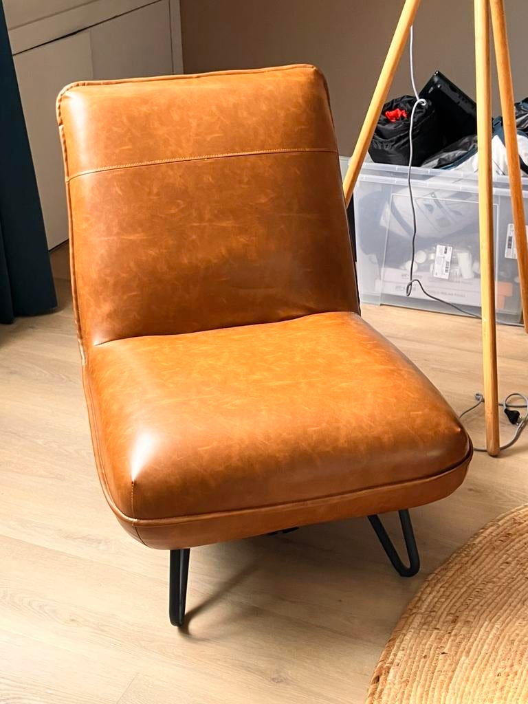 Leuke nepleren stoel lanterfant, Ophalen of Verzenden, Gebruikt, 75 tot 100 cm, 50 tot 75 cm