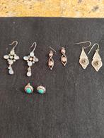 4 paar zilveren oorbellen. 1 paar met prachtige maanstenen, Ophalen of Verzenden, Zo goed als nieuw, Zilver, Zilver