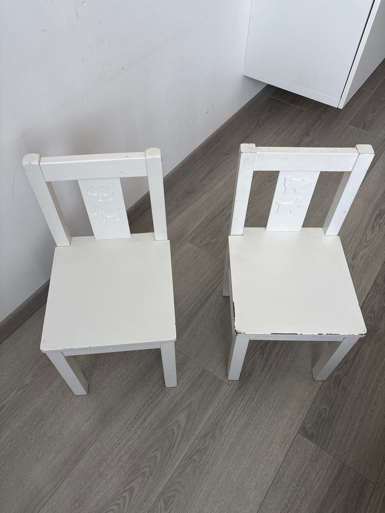 Ikea: Twee witte kinderstoelen, Kinderen en Baby's, Kinderstoelen, Ophalen, Gebruikt, Overige typen