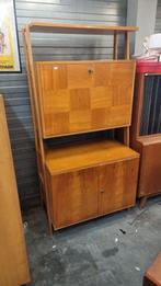 Vintage wandkast met bar jaren 60, Huis en Inrichting, Kasten | Wandmeubels, Ophalen, ,, ,, Minder dan 150 cm