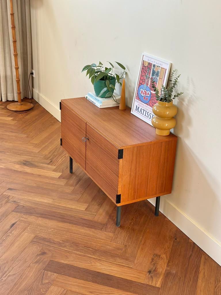 Vintage lowboard lp dressoir Rego jaren 50/60/70 wandmeubel1, Ophalen, Teakhout, Vintage, 50 tot 100 cm