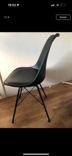 Set van 6 zwarte eetkamerstoelen, Kunststof, Gebruikt, Zwart, Ophalen of Verzenden