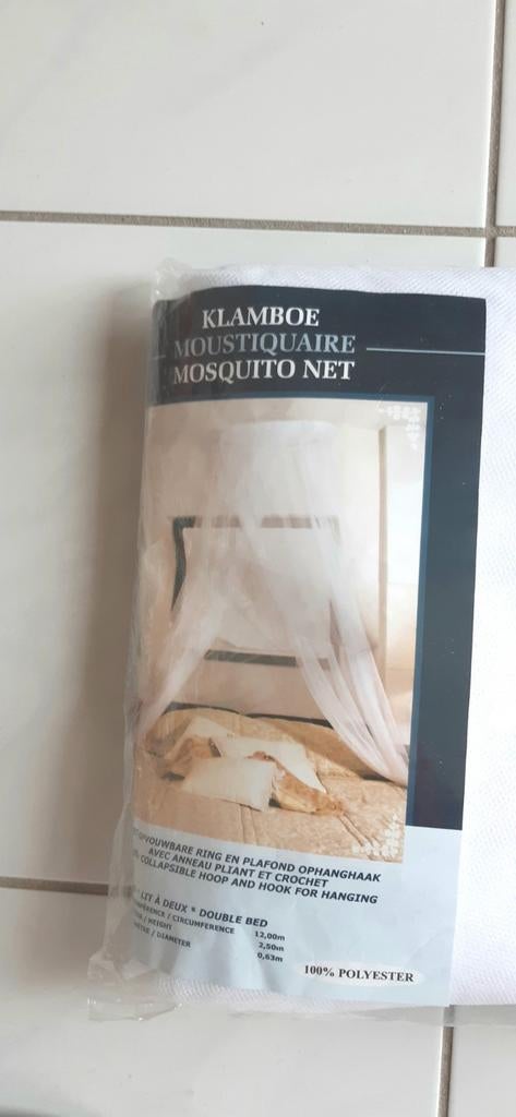 Klamboe 2-pers. bed ,niet geïmpregneerd. nieuw,ring opvouwba, Overige materialen, 90 cm, Wasbaar, Ophalen of Verzenden