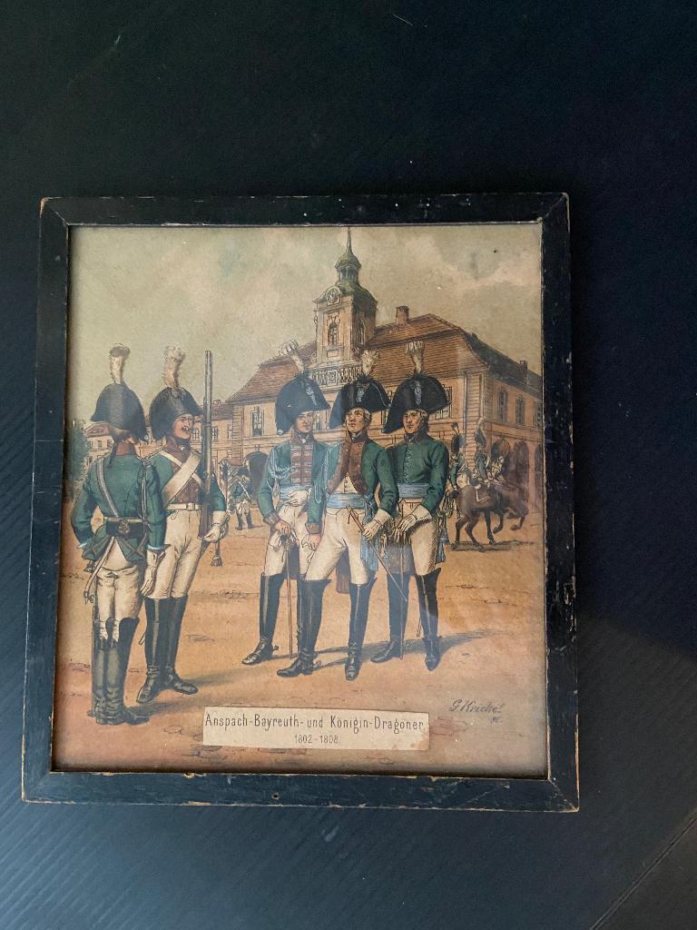 Anspach-Bayreuth met Königin-Dragonder 1802-1808., Verzamelen, Ophalen of Verzenden, Landmacht, Engeland, Kunstobject