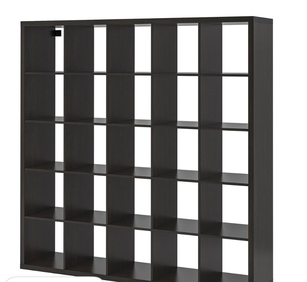 IKEA KALLAX zwart bruin vakkenkast 182 x 182 gedemonteerd, Ophalen, Gebruikt