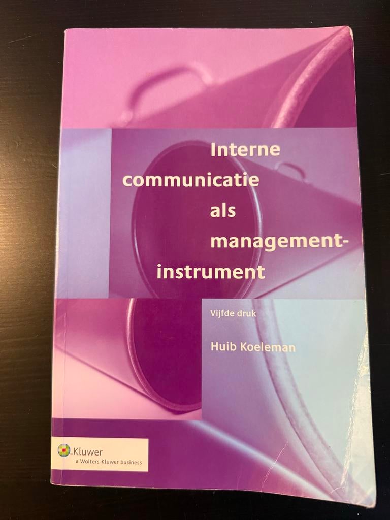 Interne communicatie als managementinstrument, Boeken, Ophalen of Verzenden, Gelezen, Management