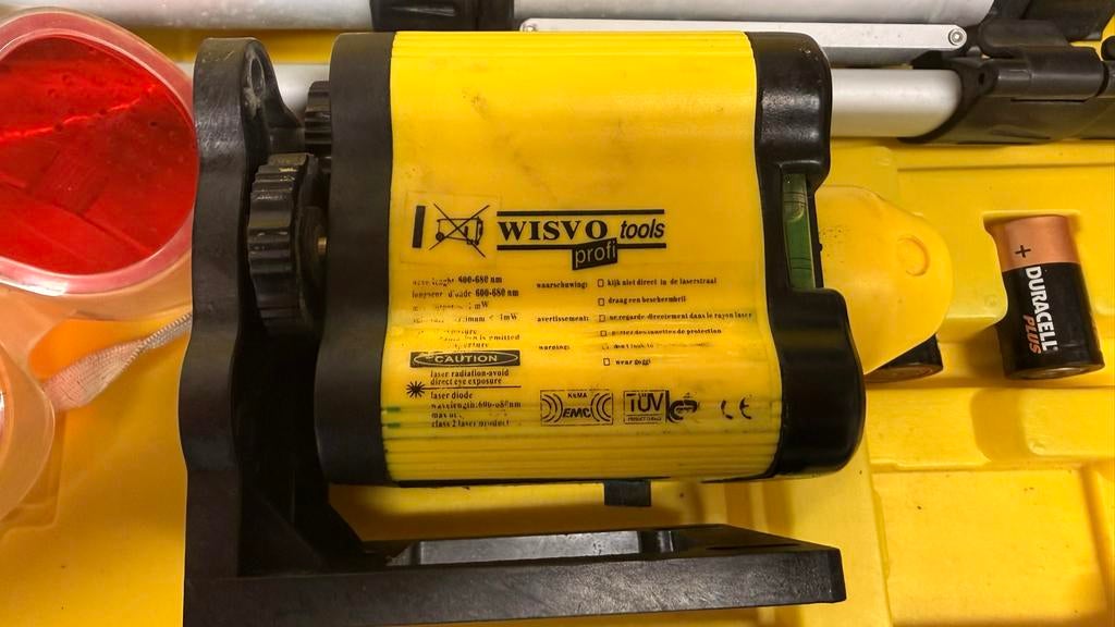 Wisvo Tools Profi Laser Waterpas met Statief en Bril, Doe-het-zelf en Verbouw, Ophalen of Verzenden, Gebruikt, Licht