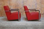 ZGANieuw 2 rode leren Harvink Alowa design fauteuils, Huis en Inrichting, Fauteuils, Harvink, Harvink, Ophalen of Verzenden, Zo goed als nieuw