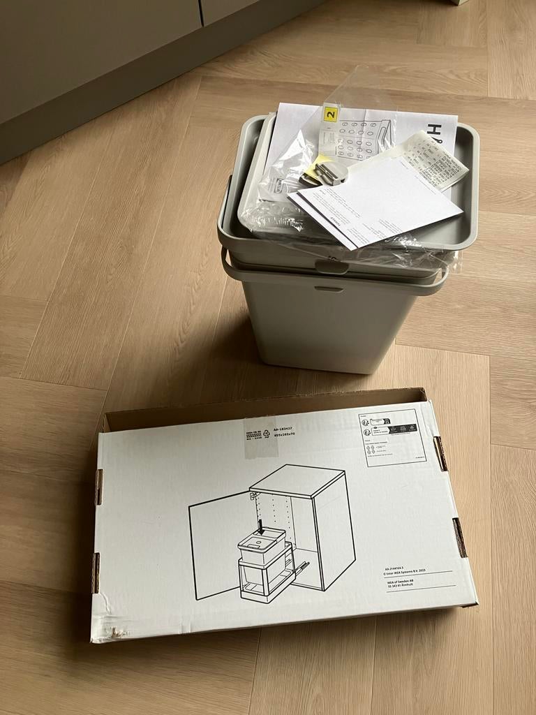 IKEA Uittrekbaar frame met 2 prullenbakken - Nieuw, Ophalen of Verzenden, Nieuw, 25 tot 50 cm, Minder dan 100 cm