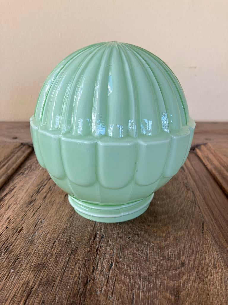 Vintage Thabur Lamp - Mintgroen opaline glas, Ophalen of Verzenden