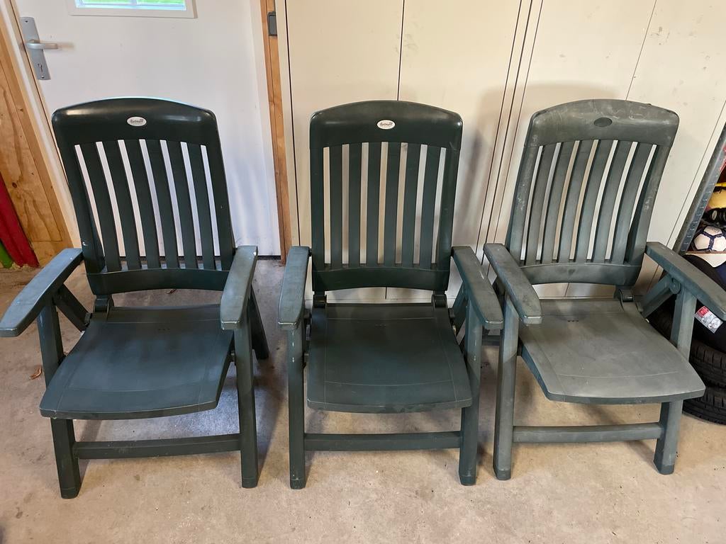 3x Verstelbare Tuinstoelen Hartman, Tuin en Terras, Ophalen, Gebruikt, Kunststof, Verstelbaar