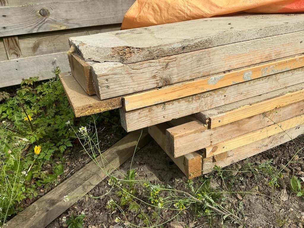 DEZE WEEK Gratis Bekisting hout 30cm hoog, Ophalen, Gebruikt