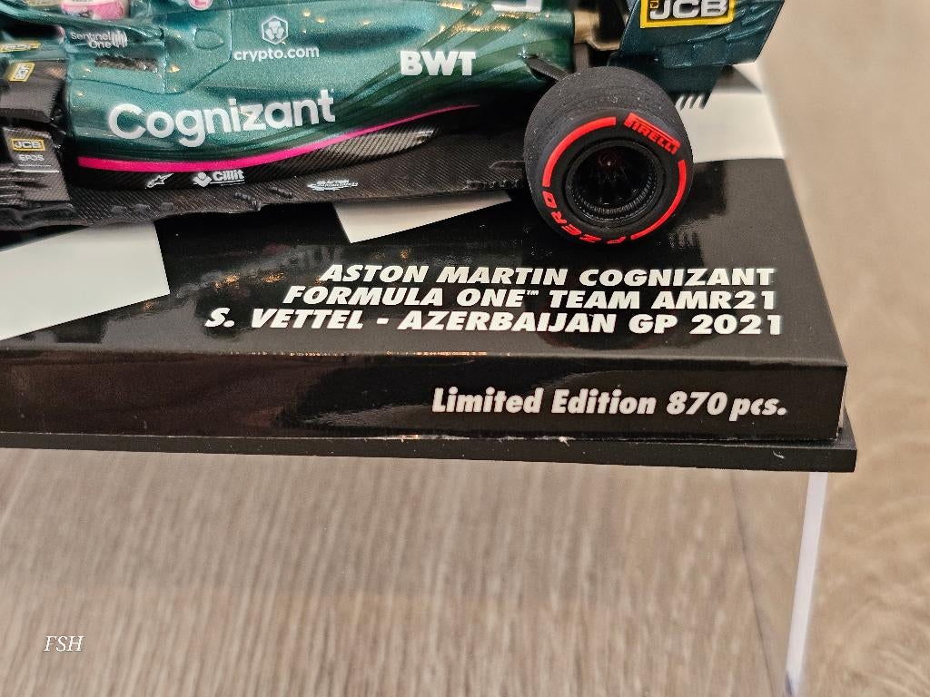 Minichamps 1:43 S. Vettel Aston Martin AMR21 #5 5ème Monaco GP Formule 1 2021 447210605