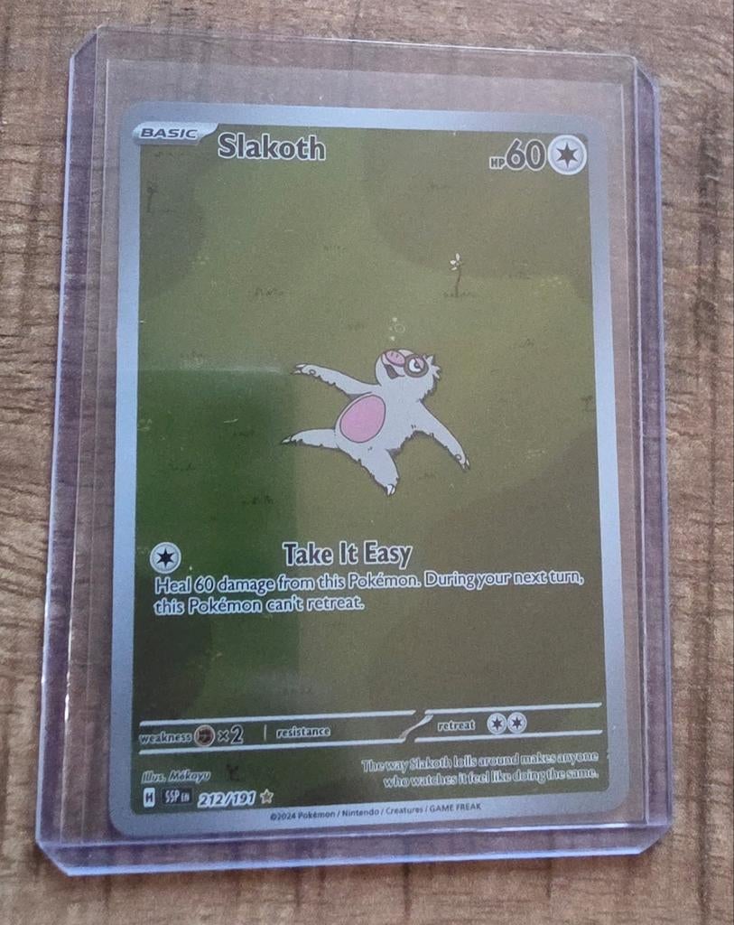 Pokemon / Slakoth Art Rare, Ophalen of Verzenden, Zo goed als nieuw, Losse kaart, Foil
