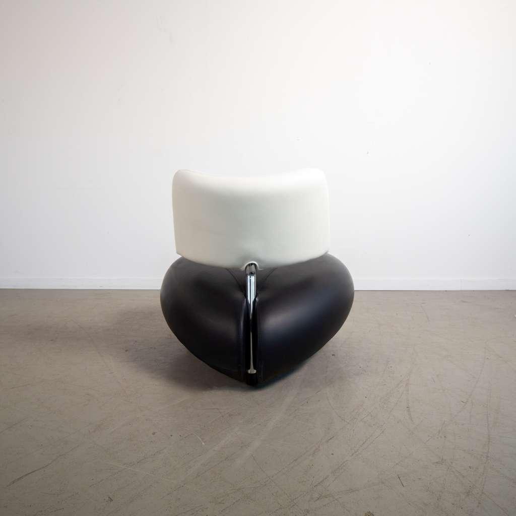 1x Leolux Pallone Fauteuil Zwart/Wit, Niet ingevuld, Ophalen of Verzenden, Zo goed als nieuw, 75 tot 100 cm