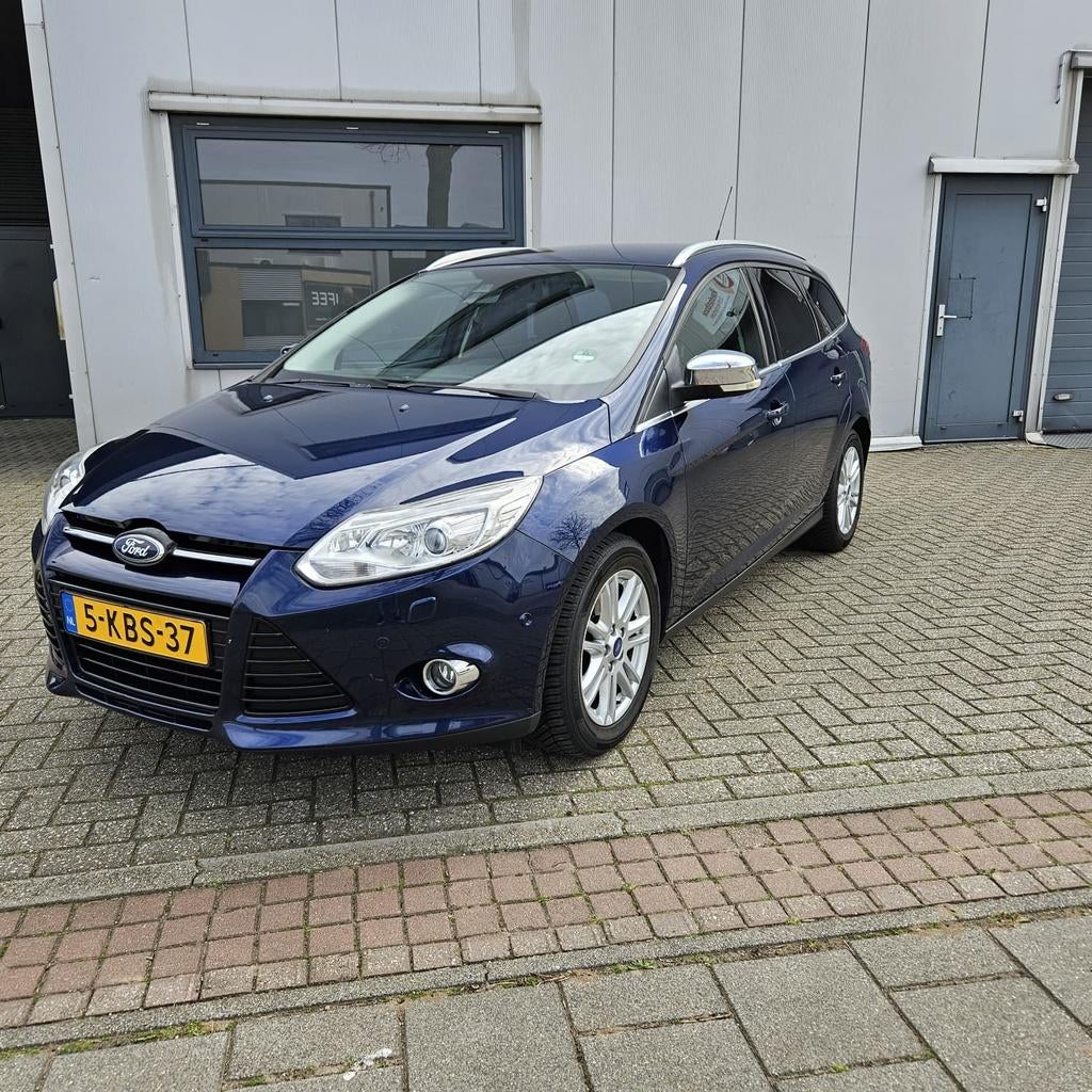 Ford Focus 1.0 Ecoboost 125PK Wagon 2013 Blauw, Auto's, Zwart, Blauw, Origineel Nederlands, Handgeschakeld