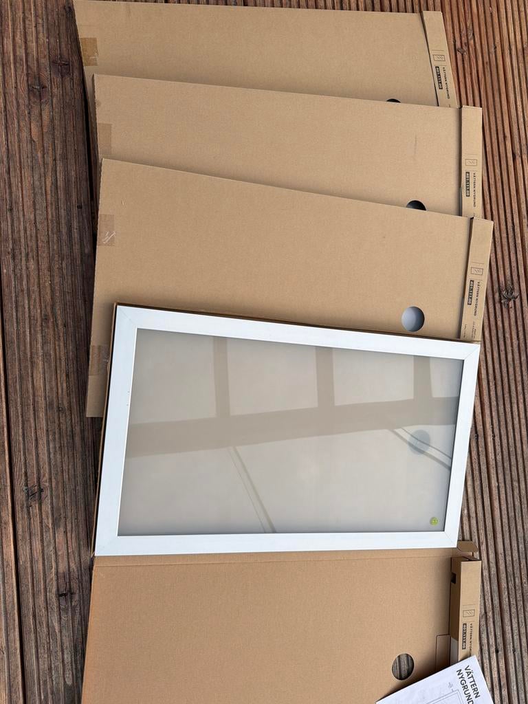 IKEA Vättern Nygrund matglazen keukenkastdeurtjes 49x67cm, Ophalen, Minder dan 50 cm, Wit, Nieuw